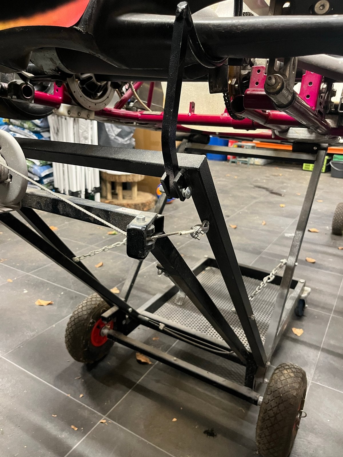 Kartlift met lier - Handig en stevig, Ophalen, Gebruikt, Onderdelen Kart
