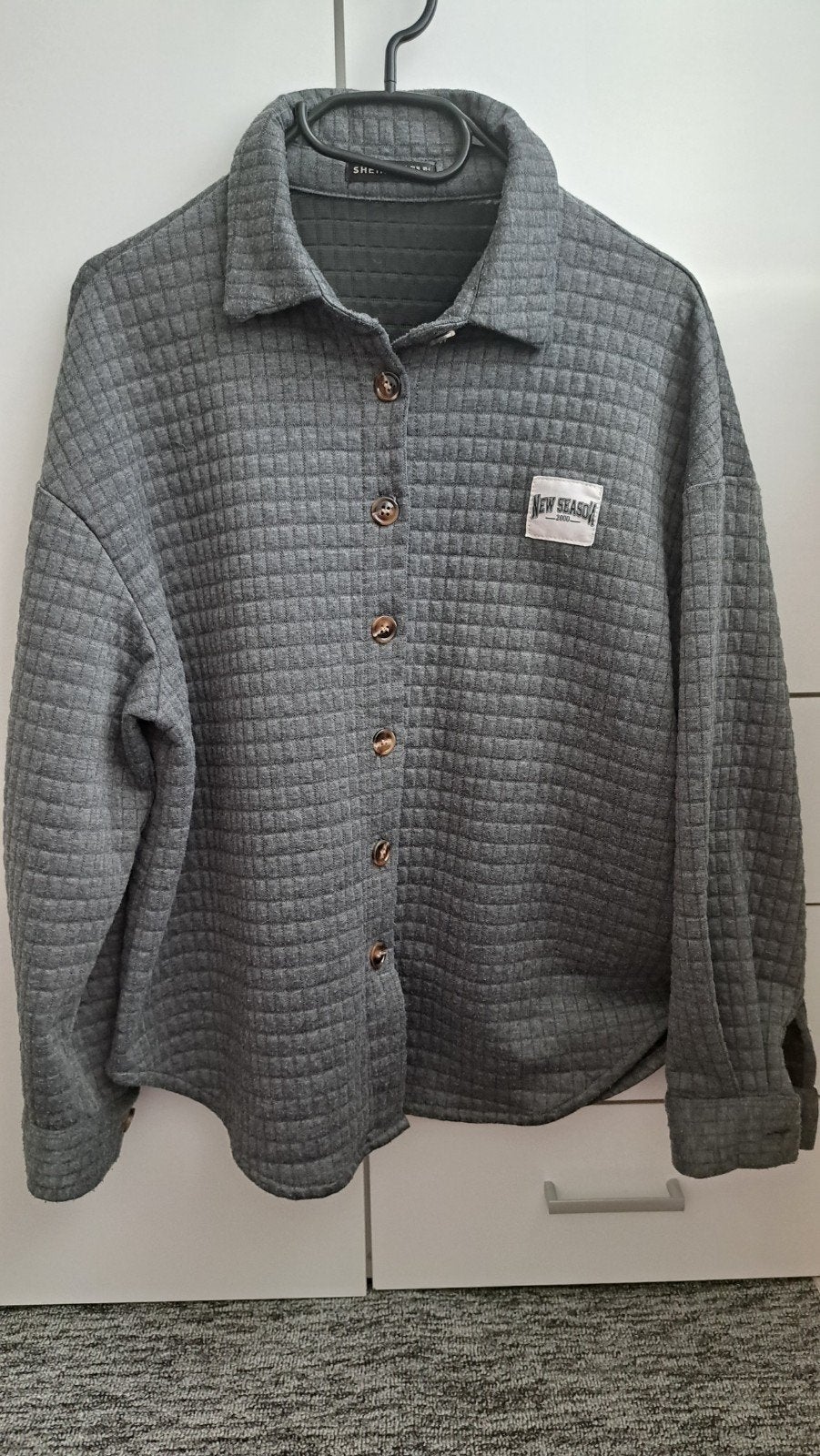 Shein geruite overshirt/jasje - grijs - maat S, Ophalen of Verzenden, Zo goed als nieuw, SHEIN, Maat 36 (S)