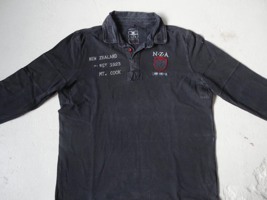 Mooie zwarte polo van NZA NEW ZEALAND AUCKLAND 3XL XXXL, Zwart, Overige maten, Ophalen of Verzenden, Zo goed als nieuw