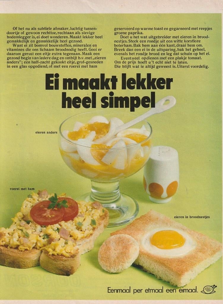 Retro reclame 1972 ei promotie in broodnestjes, Verzamelen, Retro, Verzenden, Overige typen