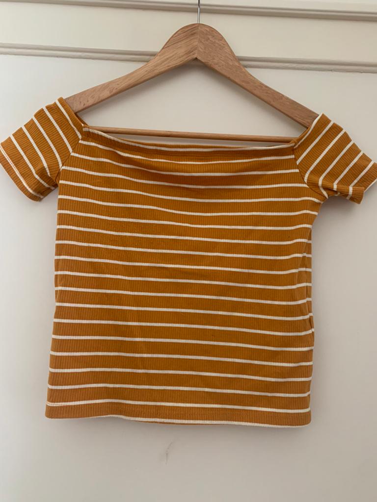 Gestreept shirt maat M, Maat 38/40 (M), Verzenden, Geel, Korte mouw