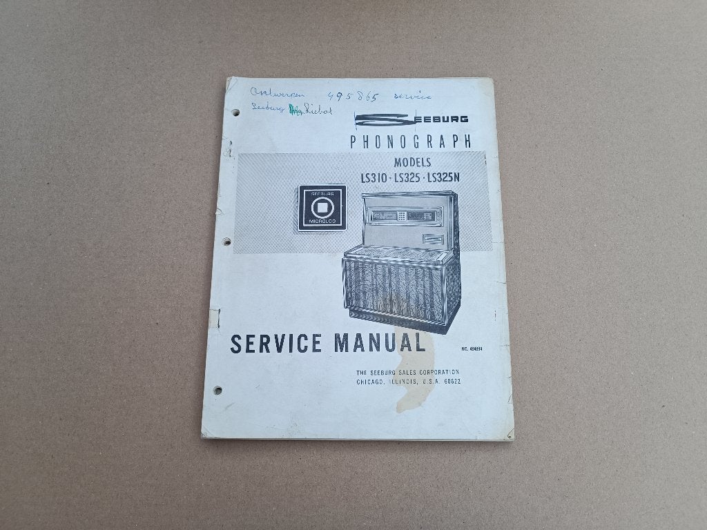 Service Manual Seeburg LS3 (1969) jukebox, Verzamelen, Automaten | Jukeboxen, Verzenden, Gebruikt, 1950 tot 1960, Seeburg