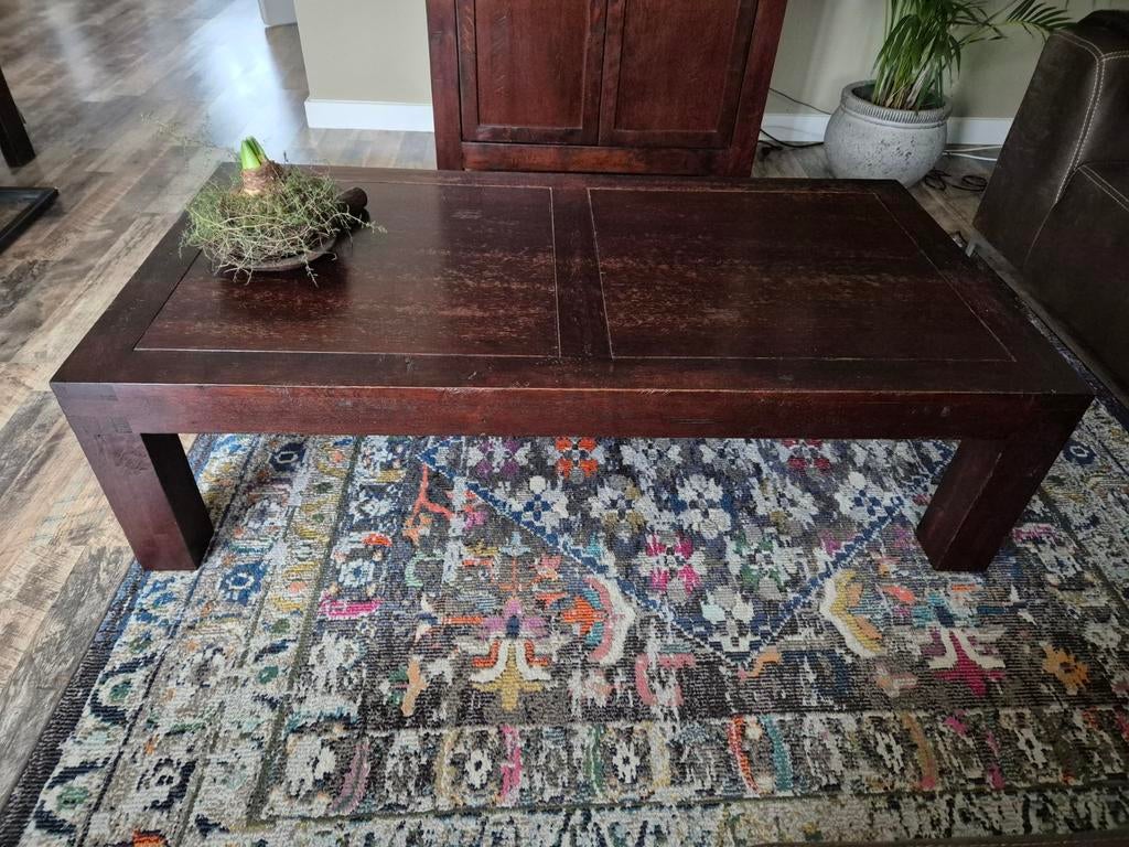 Teakhout salontafel, Huis en Inrichting, Tafels | Salontafels, Ophalen, Gebruikt, 100 tot 150 cm, Teakhout