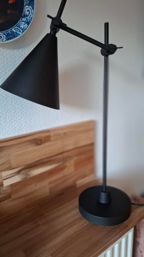 Zwarte Mica decorations bureaulamp / tafellamp industrieel, Ophalen of Verzenden, Metaal
