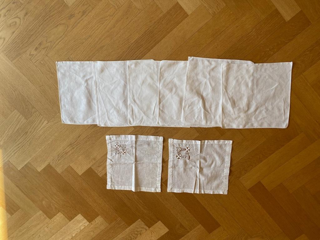 Vintage witte vingerdoekjes /kleine servetten, Ophalen of Verzenden, Gebruikt, Wit, Overige typen