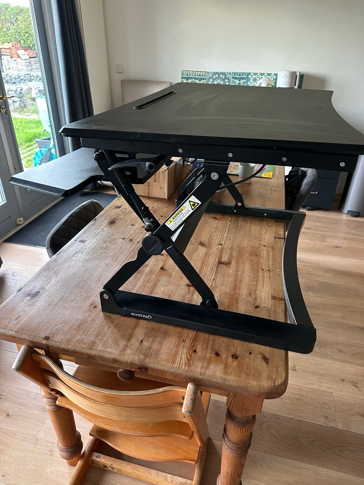 UPdesk XL Zit-Sta Verhoger - Ergonomisch en Ruim, Ophalen, Hout, In hoogte verstelbaar, Zo goed als nieuw