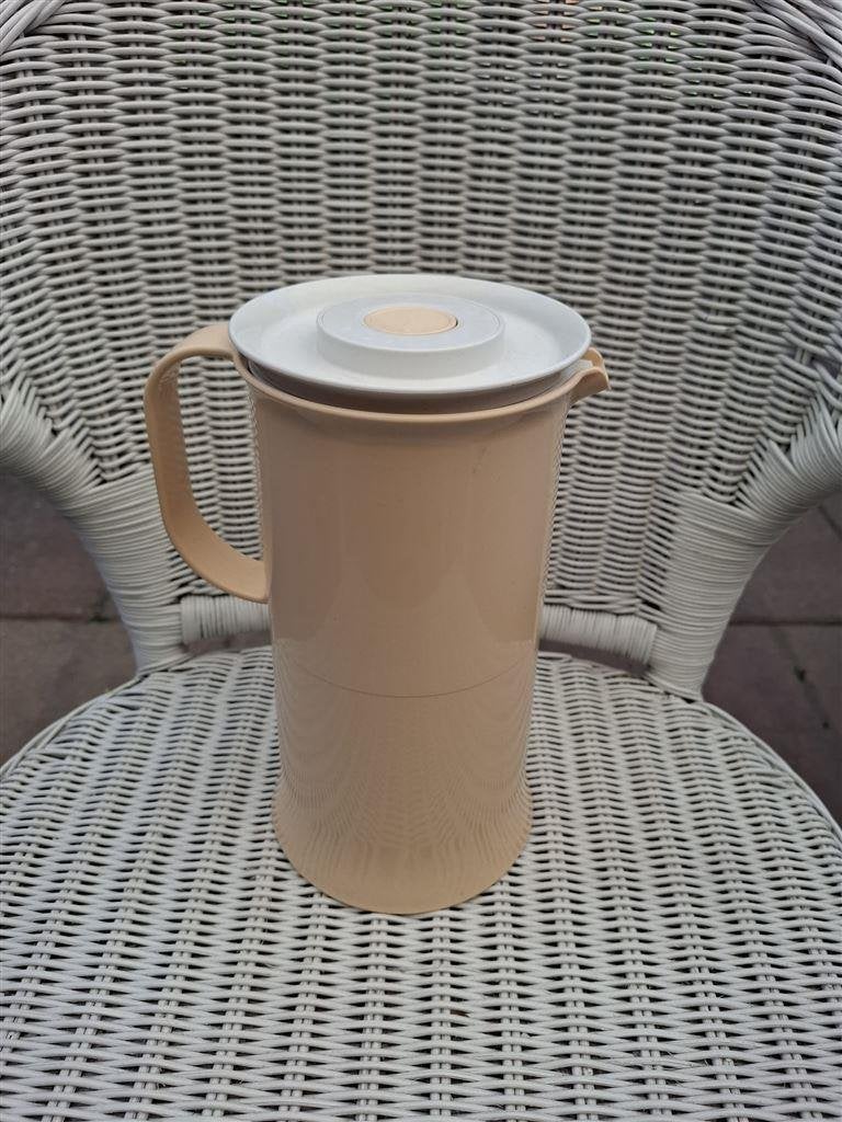 T081 Thermoskan, 1 ltr. Tupperware, Gebruikt, Beker of Kan, Ophalen of Verzenden, Crème