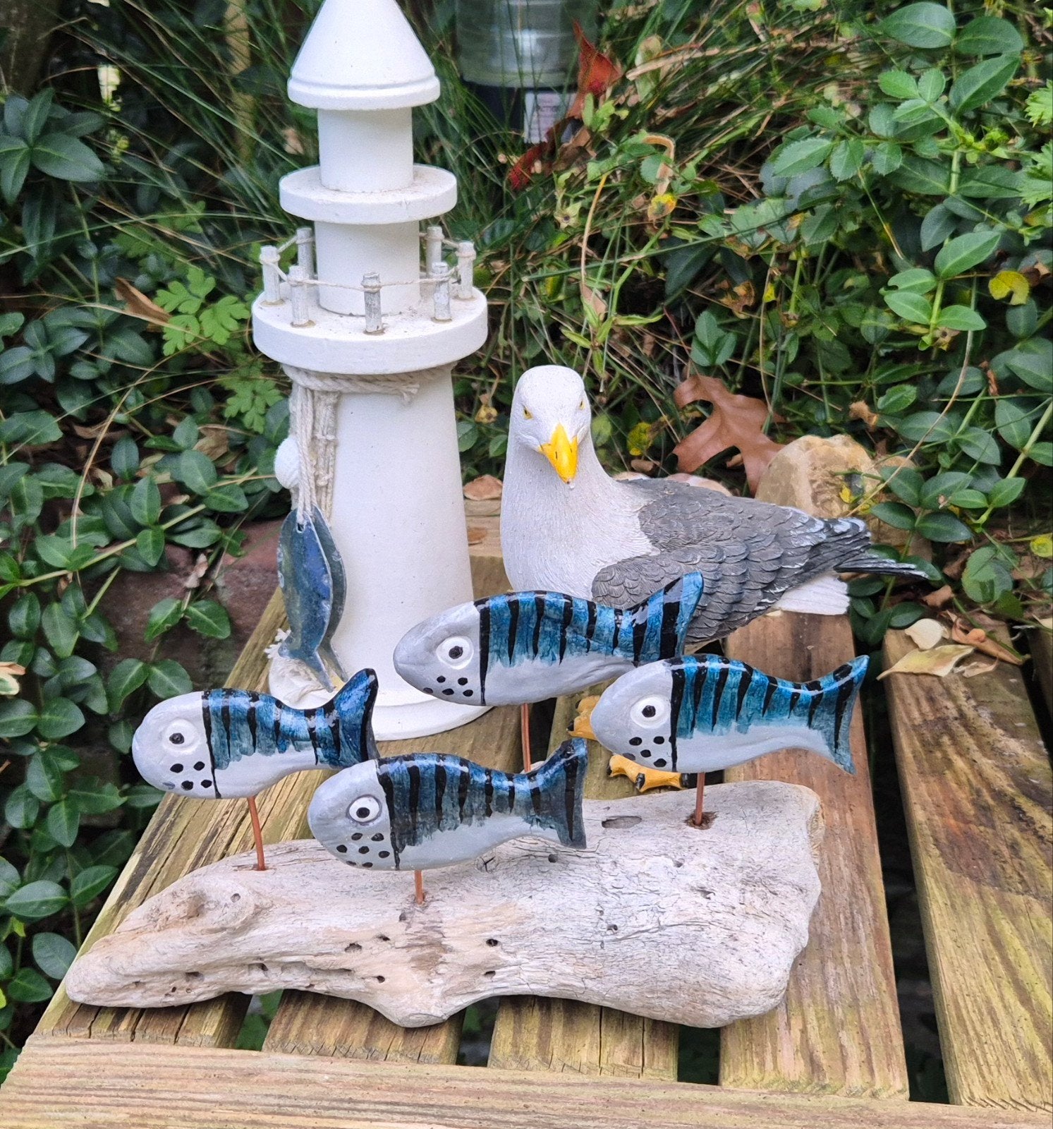 Drijfhout ​Uniek handgemaakt kunstwerk op drijfhout 20x10 cm, Hout, Meerkleurig, Nieuw, Ophalen of Verzenden