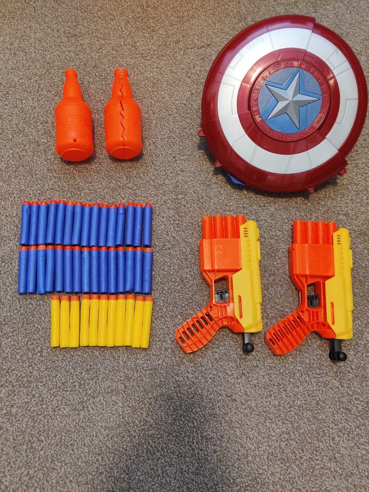 Nerf set met Captain America schild en accessoires, Ophalen of Verzenden, Gebruikt