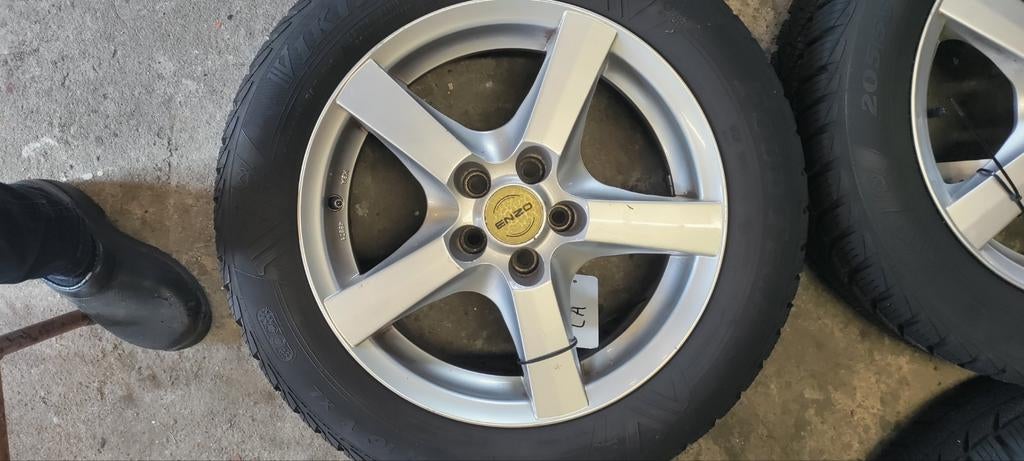 Aluminium velgen met winterbanden, Gebruikt, 16 inch, Banden en Velgen, Personenwagen