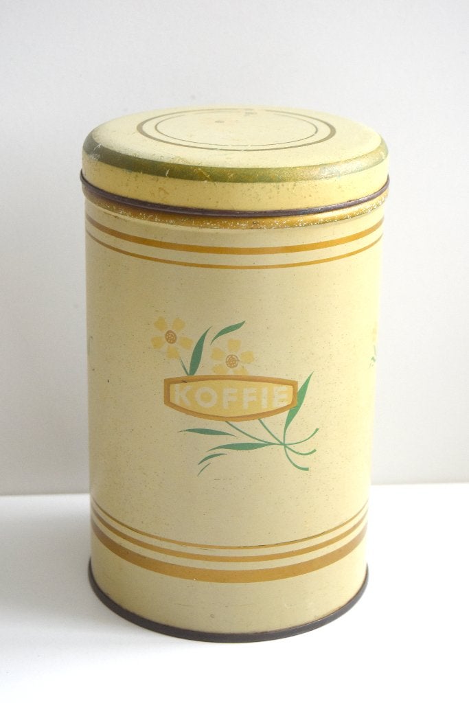 AJP Koffie blik, Jaren 50 in goede vintage staat, Verzamelen, Blikken, Ophalen of Verzenden, Gebruikt, Koffie