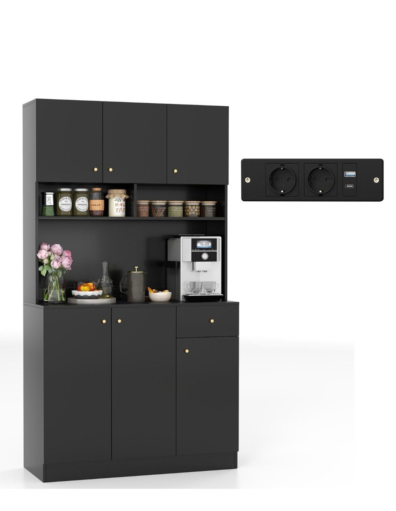 Keuken kast Zwart/ Buffetkast, Ophalen, Zo goed als nieuw