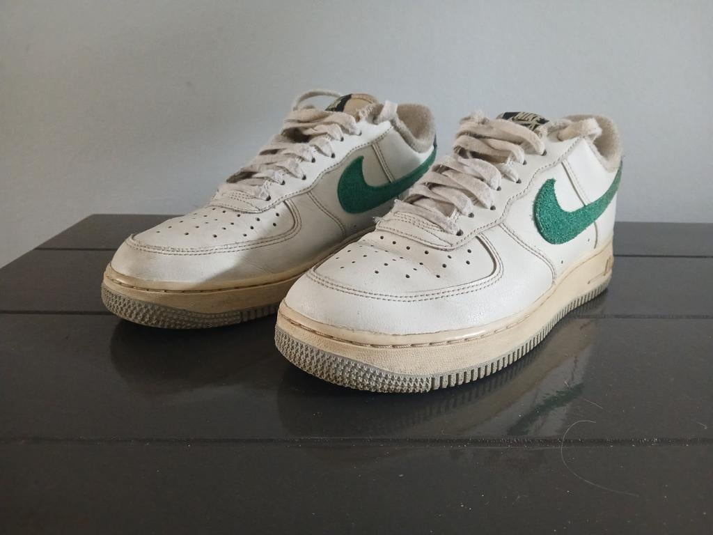 Nike Air Force 1 sneaker maat 41 wit groen, Wit, Nike, Ophalen of Verzenden, Gedragen