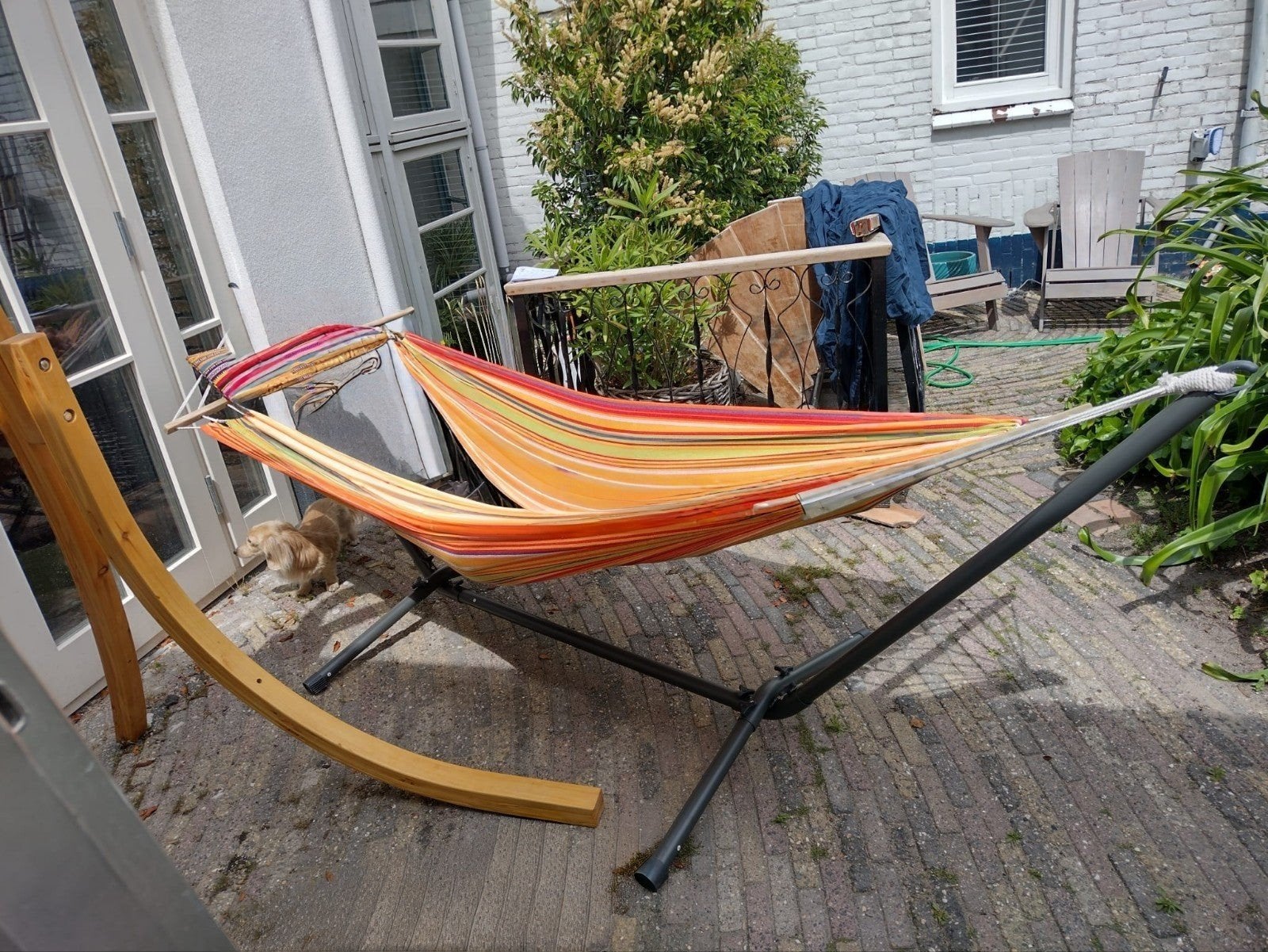 Hangmat standaard, Ophalen, Gebruikt, Met standaard, Eenpersoons