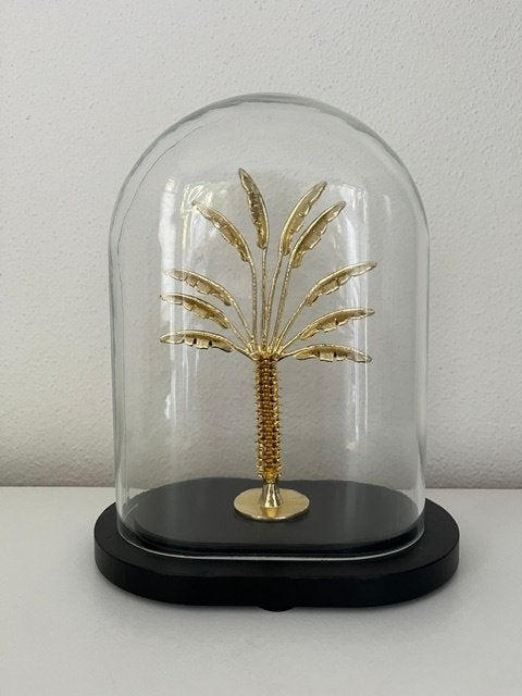 J-Line Deco Stolp Palm Tree Glas Goud/Zwart Small Nieuw!, Glas, Ophalen of Verzenden, Nieuw