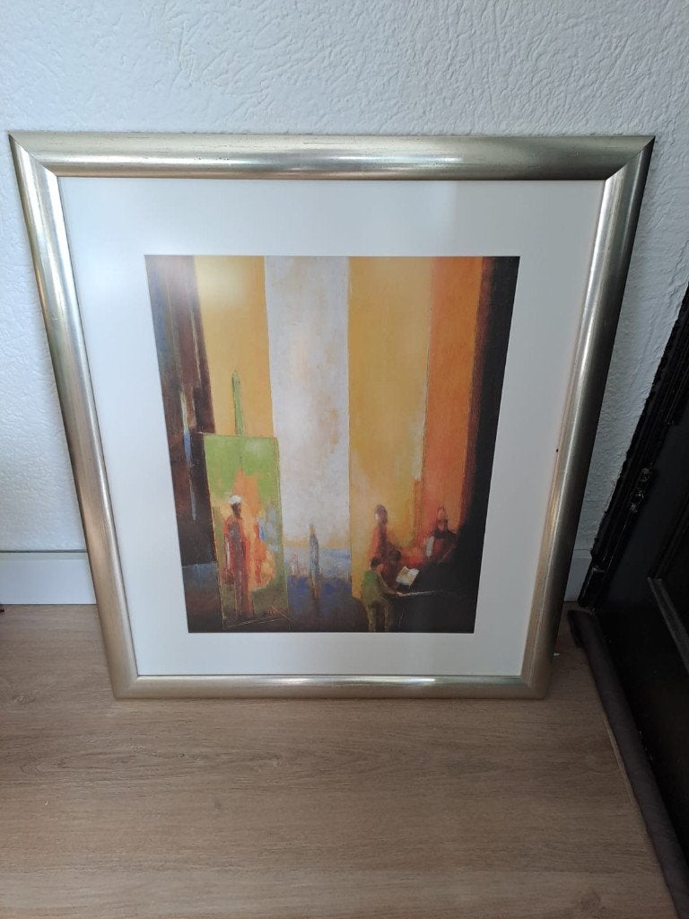 Schilderij, Antiek en Kunst, Kunst | Schilderijen | Klassiek, Bijzondere lijst, Abstract, Ophalen of Verzenden, Print