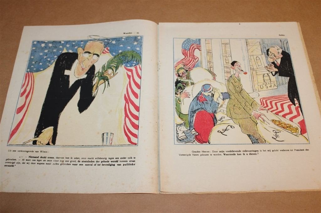 Bluff 1917 — Woodrow Wilson WOI Spotprenten Amerika, Ophalen of Verzenden, Tweede Wereldoorlog, Gelezen, Overige onderwerpen