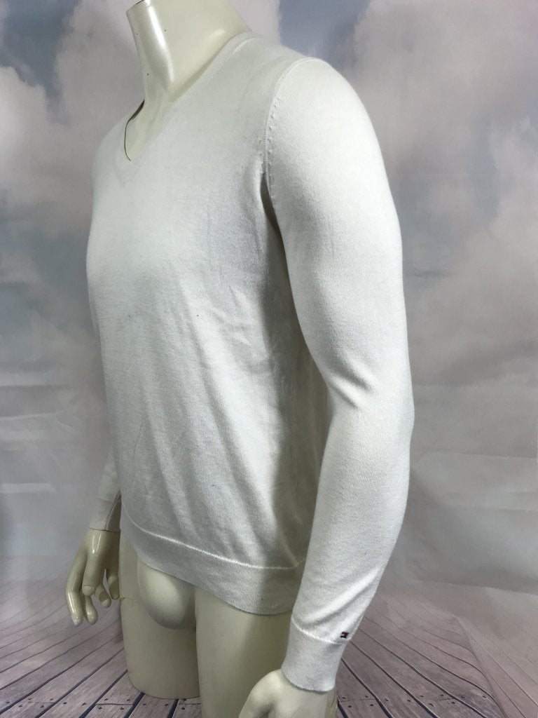 Hilfiger cotton cashmere creme witte trui M (1C1), Kleding | Heren, Tweedehands verkoop, Tweedehands verkoop, Wit, Ophalen of Verzenden
