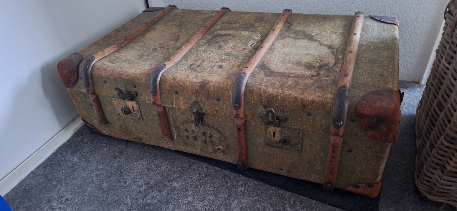 Vintage Dekenkist/koffer 92x52, Ophalen, Gebruikt, 100 tot 150 cm, 5 – 50