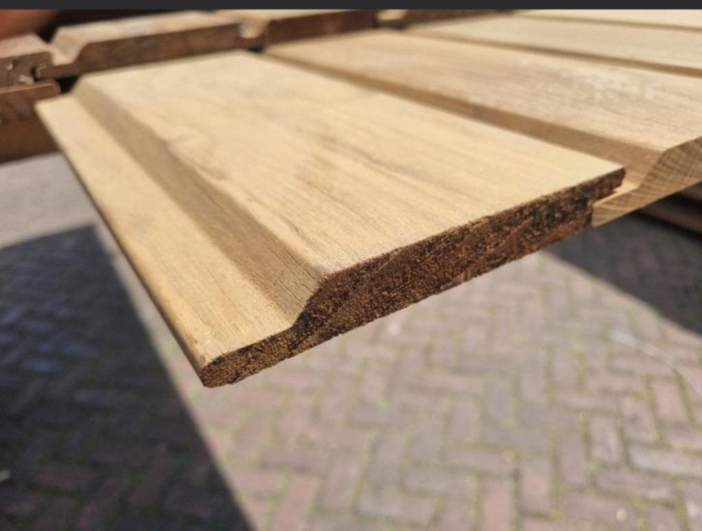 6.67 m2 Halfhouts rabat - Hardhout - nr: HP47, Ophalen, Planken, Nieuw, Hardhout