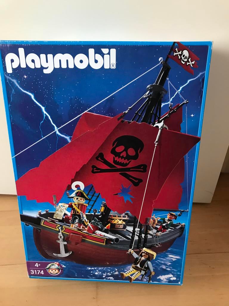 Playmobil Piratenschip 3174 Compleet in Doos, Ophalen of Verzenden, Zo goed als nieuw, Complete set