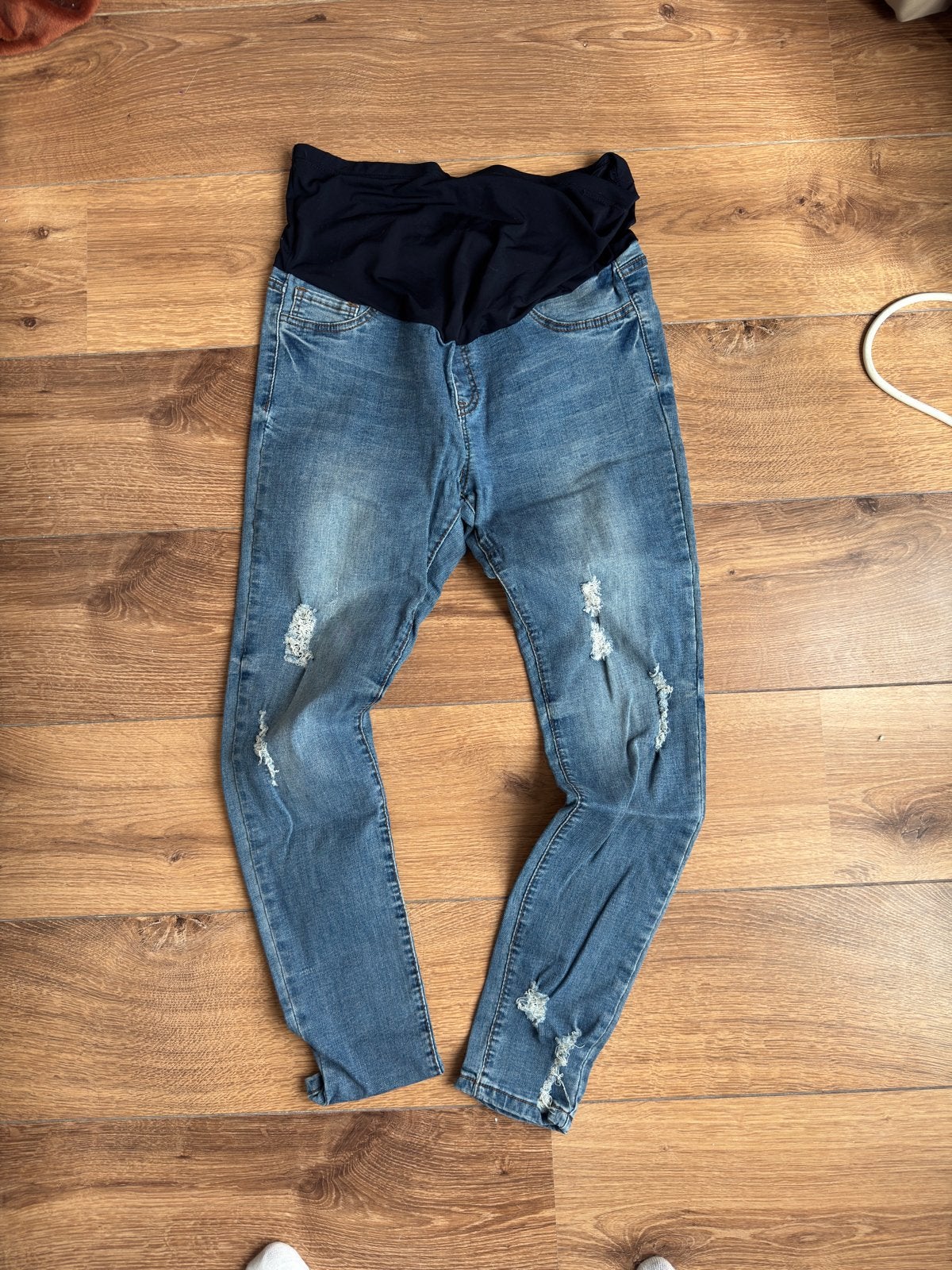 Zwangerschapsbroek - Maat L, Blauw, Maat 42/44 (L), Ophalen of Verzenden, Gedragen