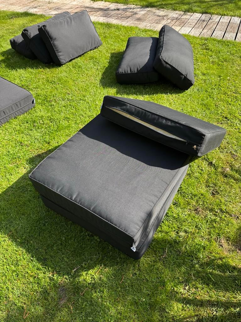 Loungeset kussens B7collection - Diverse maten, Ophalen, Gebruikt, Grijs, Rechthoekig