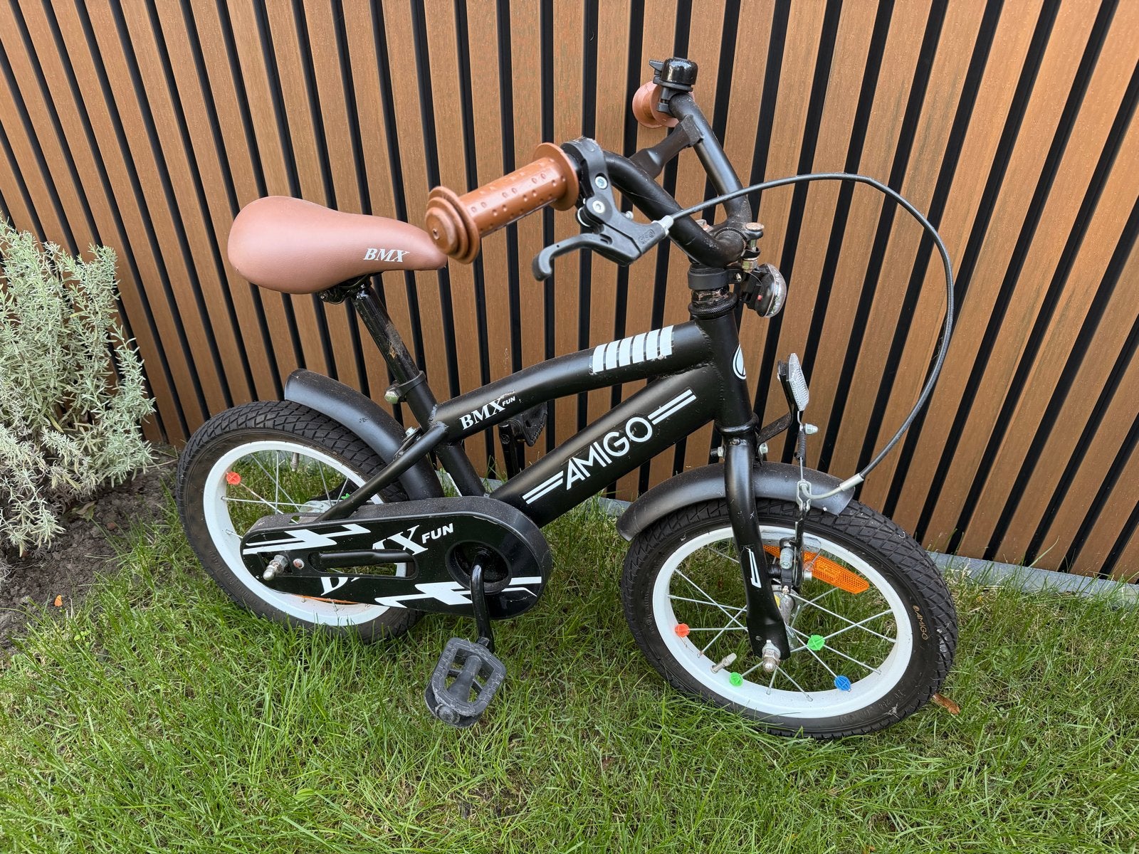 Amigo BMX kinderfiets | 14 inch jongens cross fiets, Ophalen, Gebruikt, Terugtraprem, Minder dan 16 inch