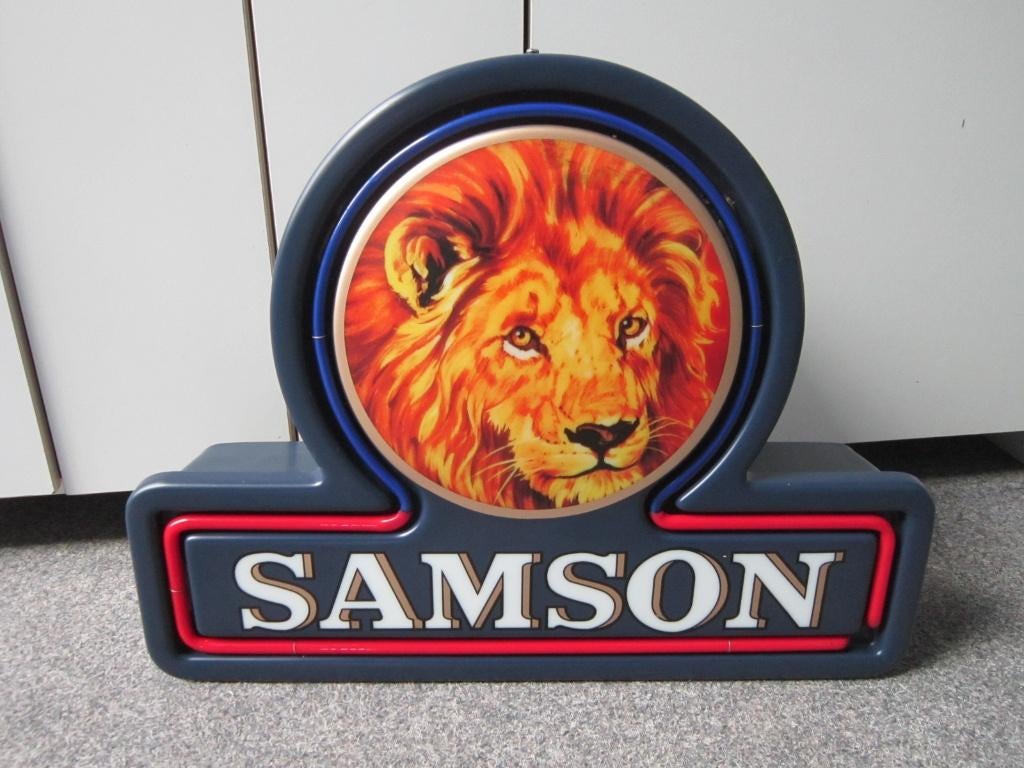 SAMSON SHAG NEON LICHTRECLAME, Verzamelen, Merken en Reclamevoorwerpen, Ophalen, Gebruikt, Lichtbak of (neon) lamp