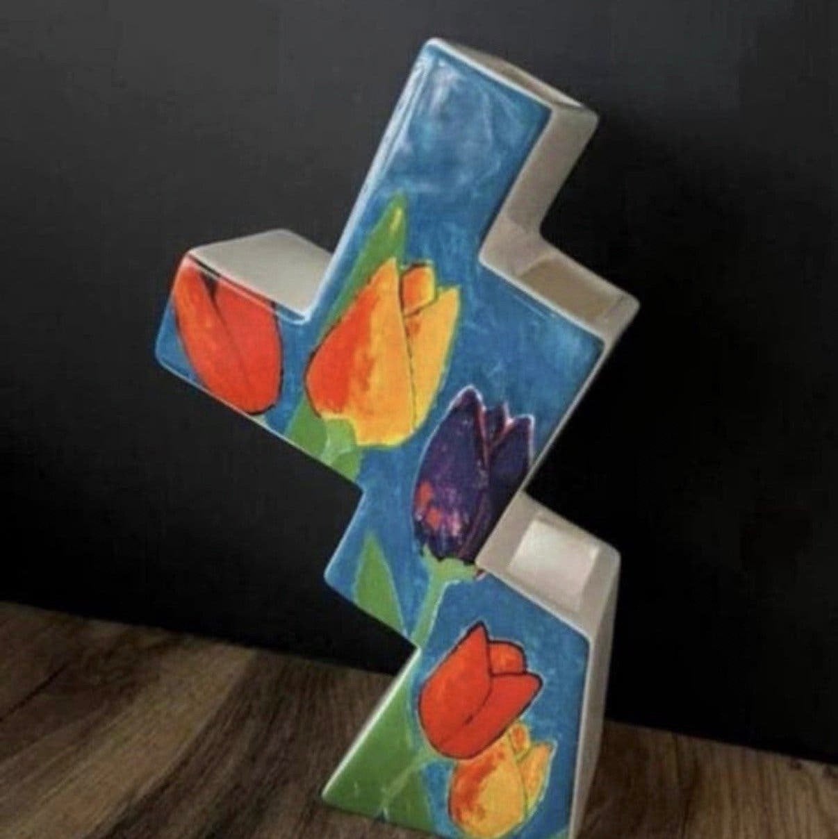 Tulpenvaas Schoonhoven design keramische vaas Janine Lokhors, Ophalen of Verzenden, Zo goed als nieuw, Steen/keramiek