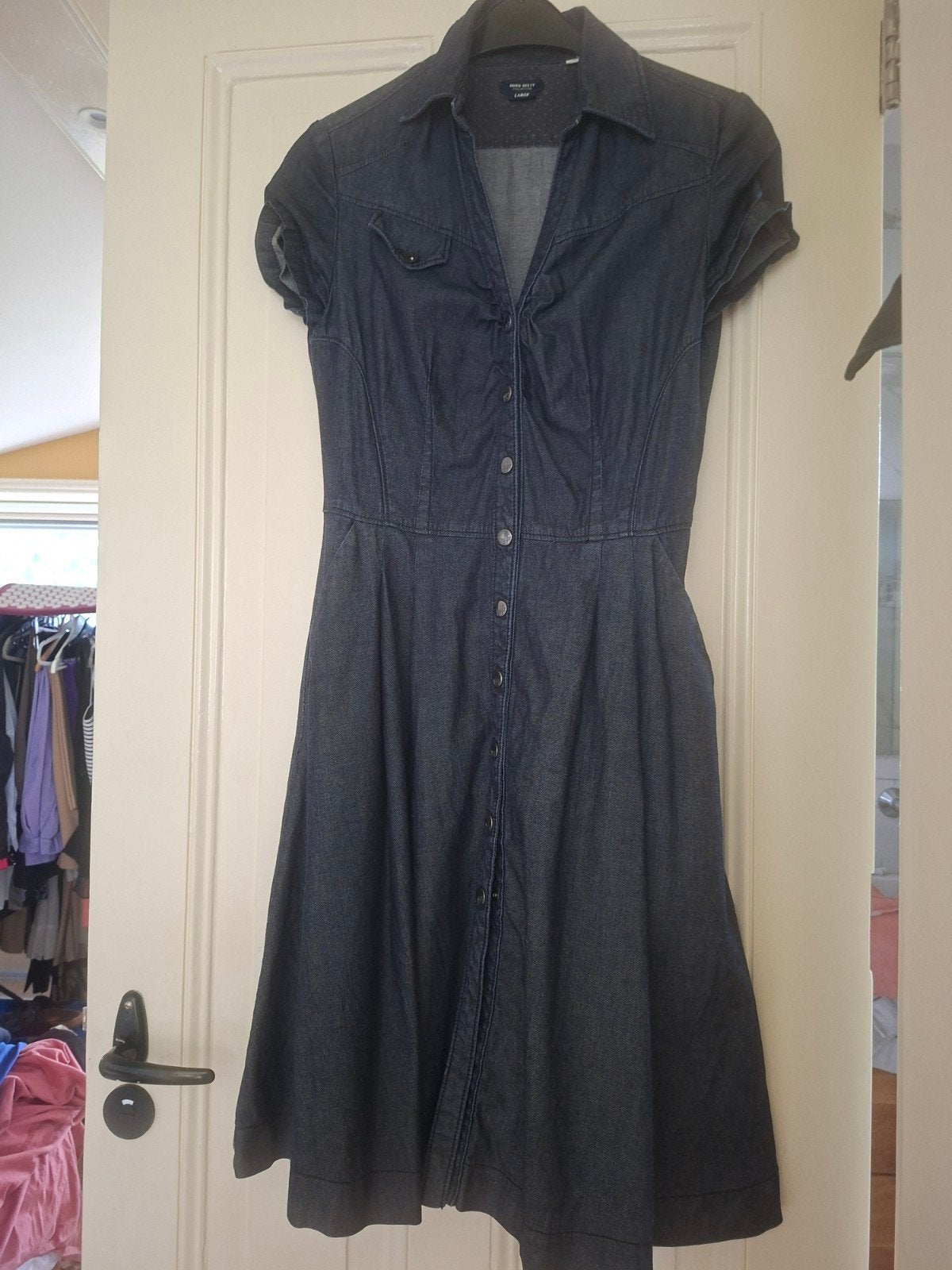 Miss Sixty spijkerjurk maat L, Kleding | Dames, Blauw, Ophalen of Verzenden, Gedragen, Maat 42/44 (L)