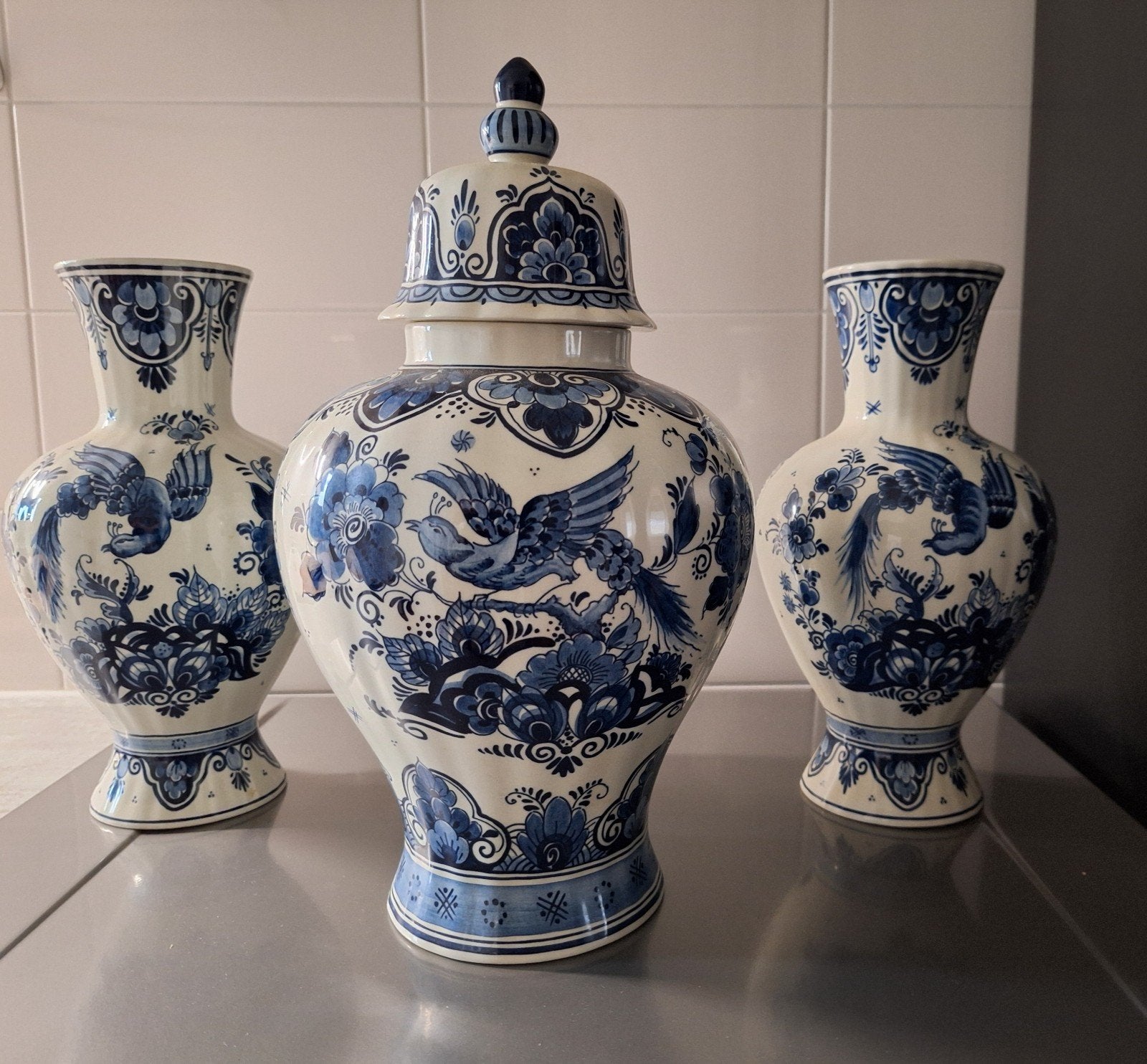 Prachtig Delfts Blauw Vazen., Ophalen