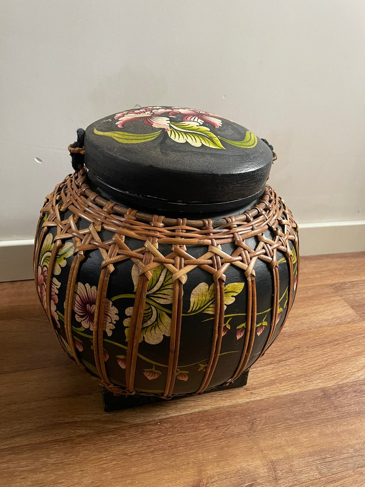 Vintage Thaise rijstcontainer, Ophalen, Gebruikt