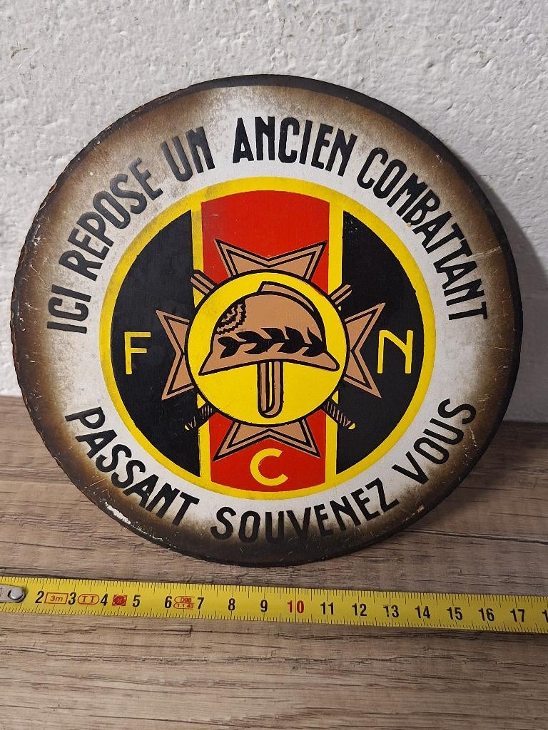 Oud emaille bordje gesneuvelde Belgische soldaten WO1, Ophalen of Verzenden, Landmacht, Overige gebieden