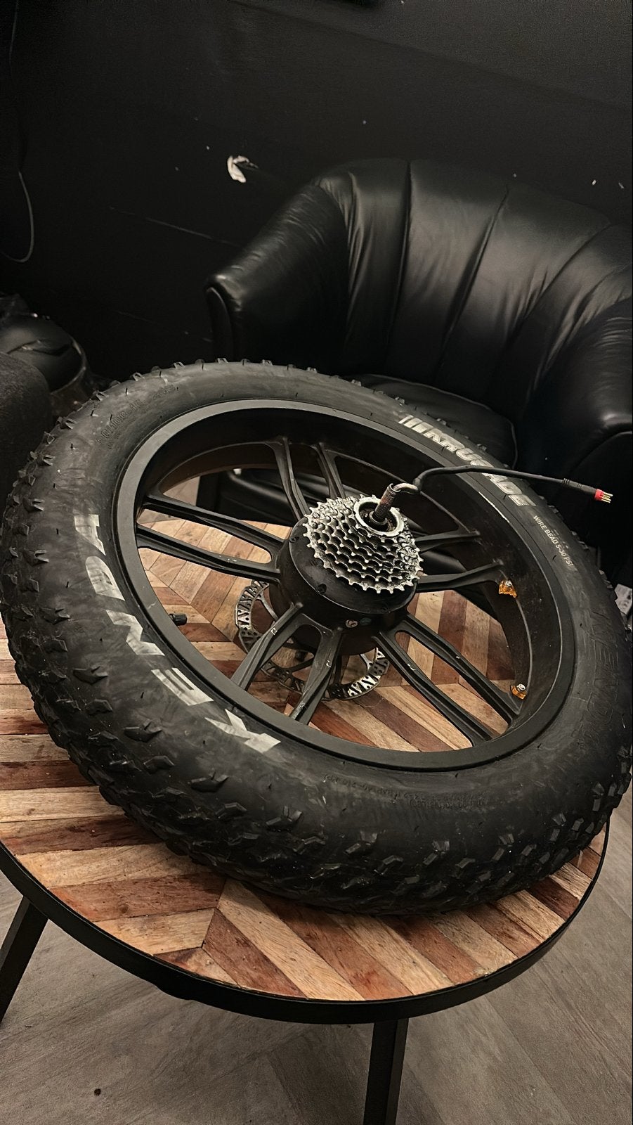 Elektrisch Fatbike Achterwiel met Motor en Cassette, Fietsen en Brommers, Fietsonderdelen, Wiel, Gebruikt, Ophalen of Verzenden