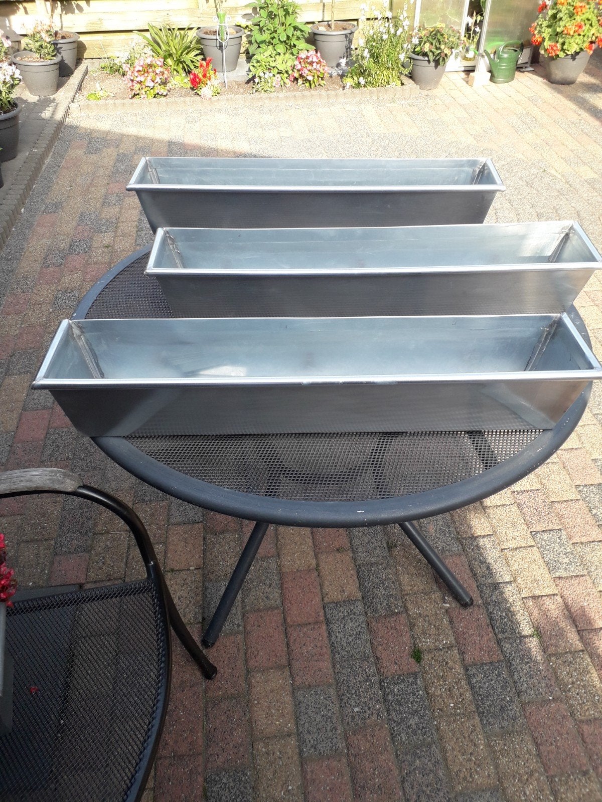 Handgemaakte zinken bloembakken/ plantenbakken, Tuin en Terras, Bloembakken en Plantenbakken, Ophalen of Verzenden, Nieuw, Rond