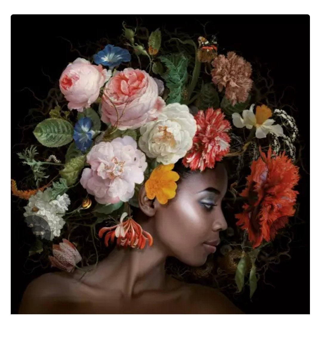 wanddecoratie-kunstwerk Flower Power Eva, 120 cm x 120 cm, Huis en Inrichting, Ophalen, Zo goed als nieuw, 100 tot 125 cm, Schilderij