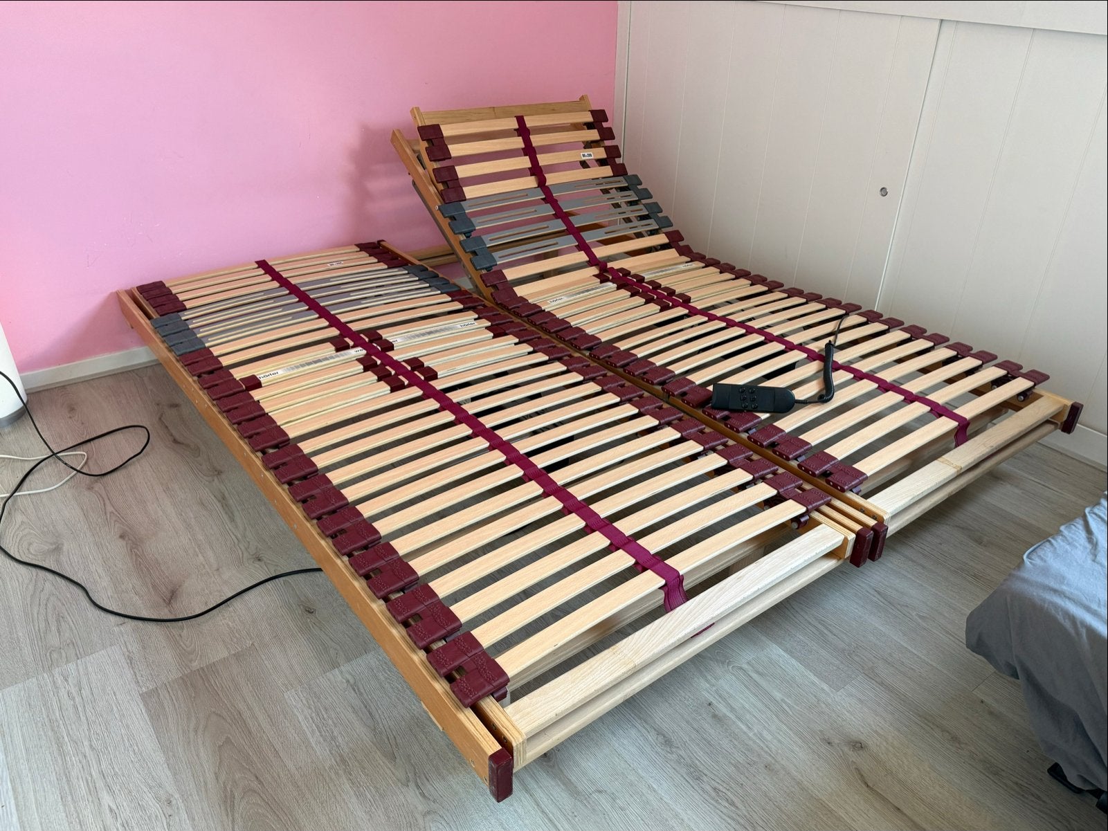 Elektrische lattenbodems, Ophalen, Beige, Tweepersoons, 200 cm