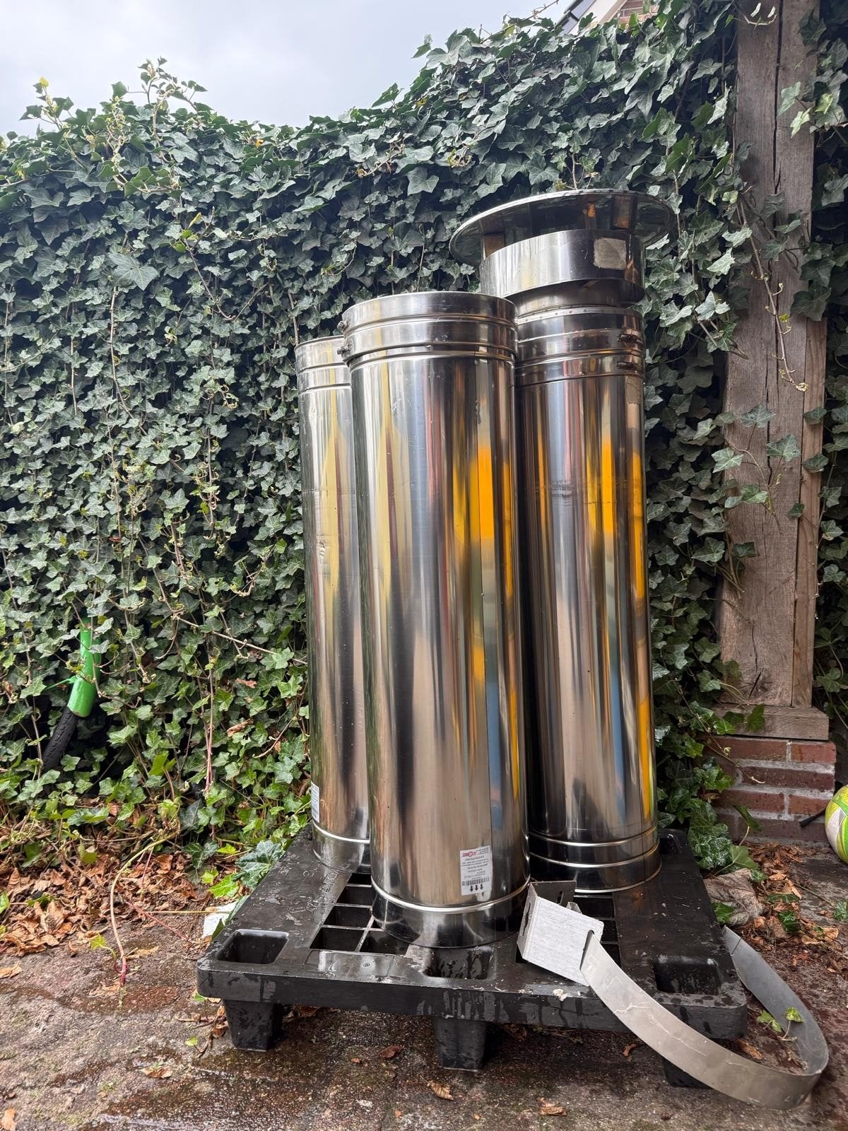 isoduct Rvs Dubbelwandig 200/270m Meters bochten Trekkap, Ophalen, Zo goed als nieuw, Vrijstaande haard, Houthaard