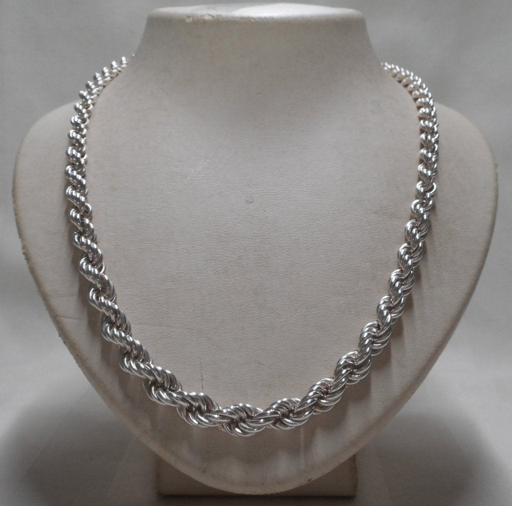 Zilveren Rope (koord) collier ketting nr.113, Verzenden, Zo goed als nieuw, Zilver, Zilver