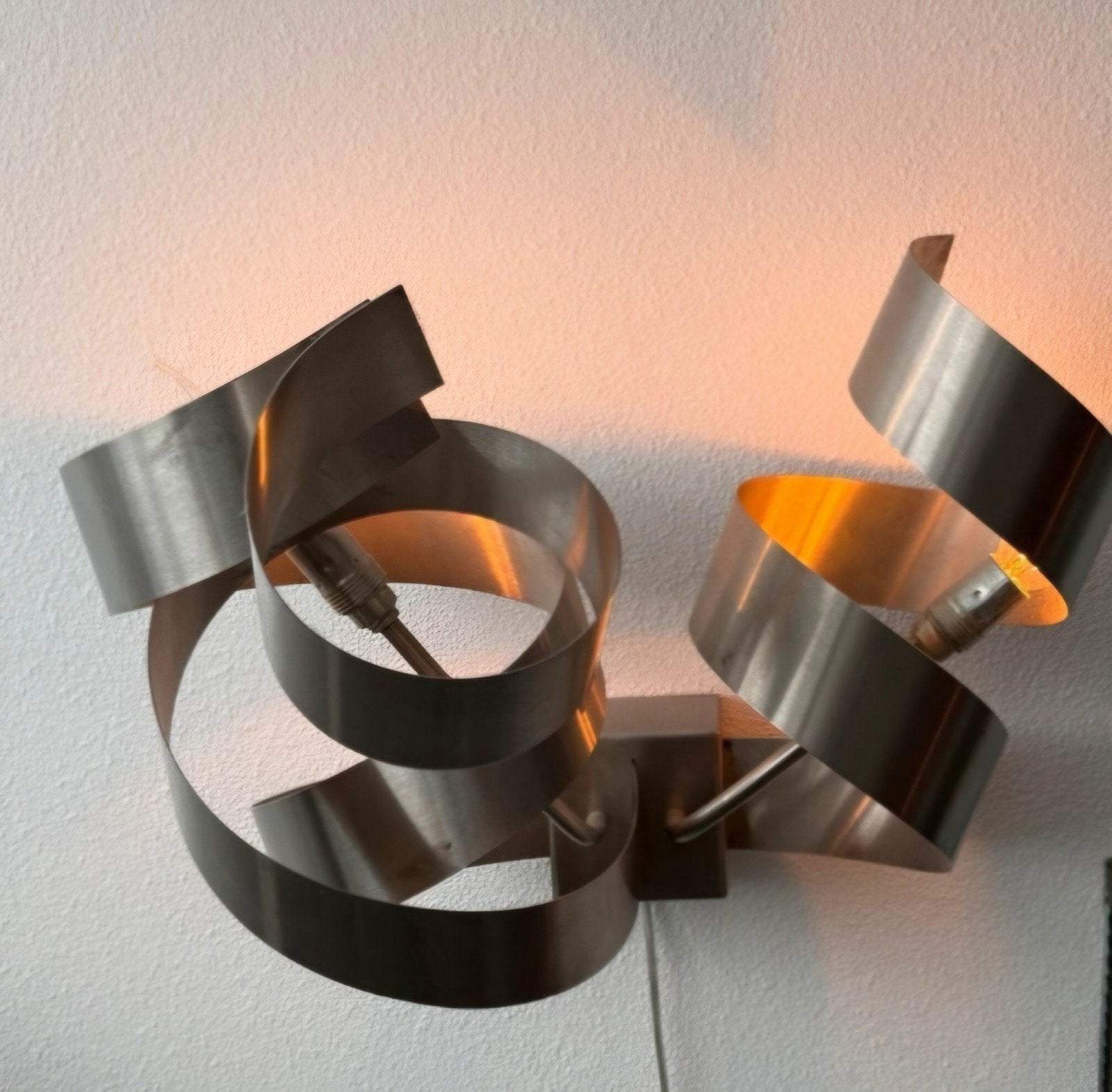 Set van 2 designlampen ZTaHL by Dijkos (Padova) RVS wokkel, Ophalen of Verzenden, Zo goed als nieuw