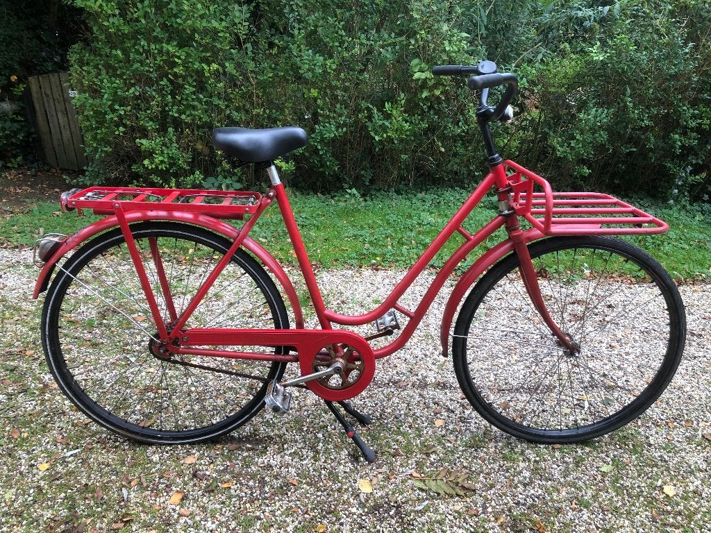 Stoere Kronan dames-stadsfiets met terug-trap-rem en voorrek, Fietsen en Brommers, Terugtraprem, Gebruikt, 56 cm of meer, Ophalen