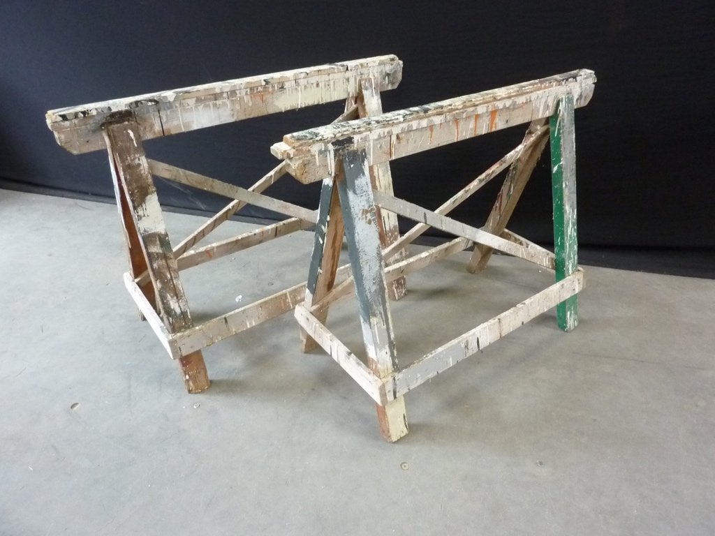 2 stuks solide houten schraag / bok /schragen 84cm hoog, Ophalen, Gebruikt, Handelsonderneming Hendriksen, Overige typen