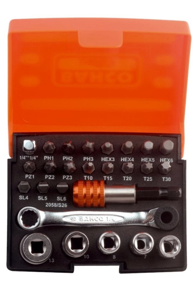 Bahco 2058/S26 26-Delige Bit- en doppenset - 1/4'', Ophalen, Nieuw