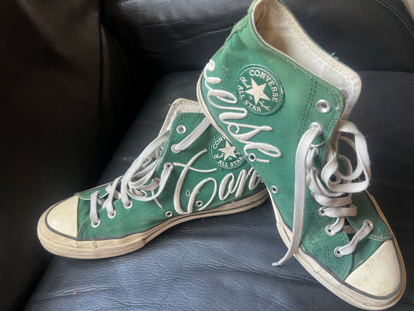 Zeldzame CONVERSE ALL STAR Limited Edition High Top groen, Ophalen of Verzenden, Gedragen, Groen, Sneakers of Gympen
