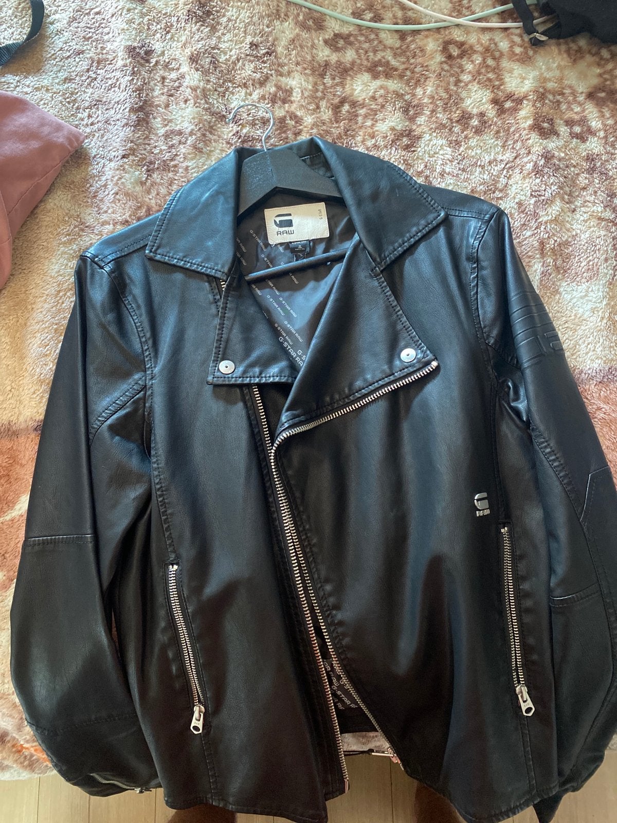G-Star RAW Leren Bikerjack Zwart Maat S, Ophalen of Verzenden, Zo goed als nieuw, Maat 36 (S), Zwart