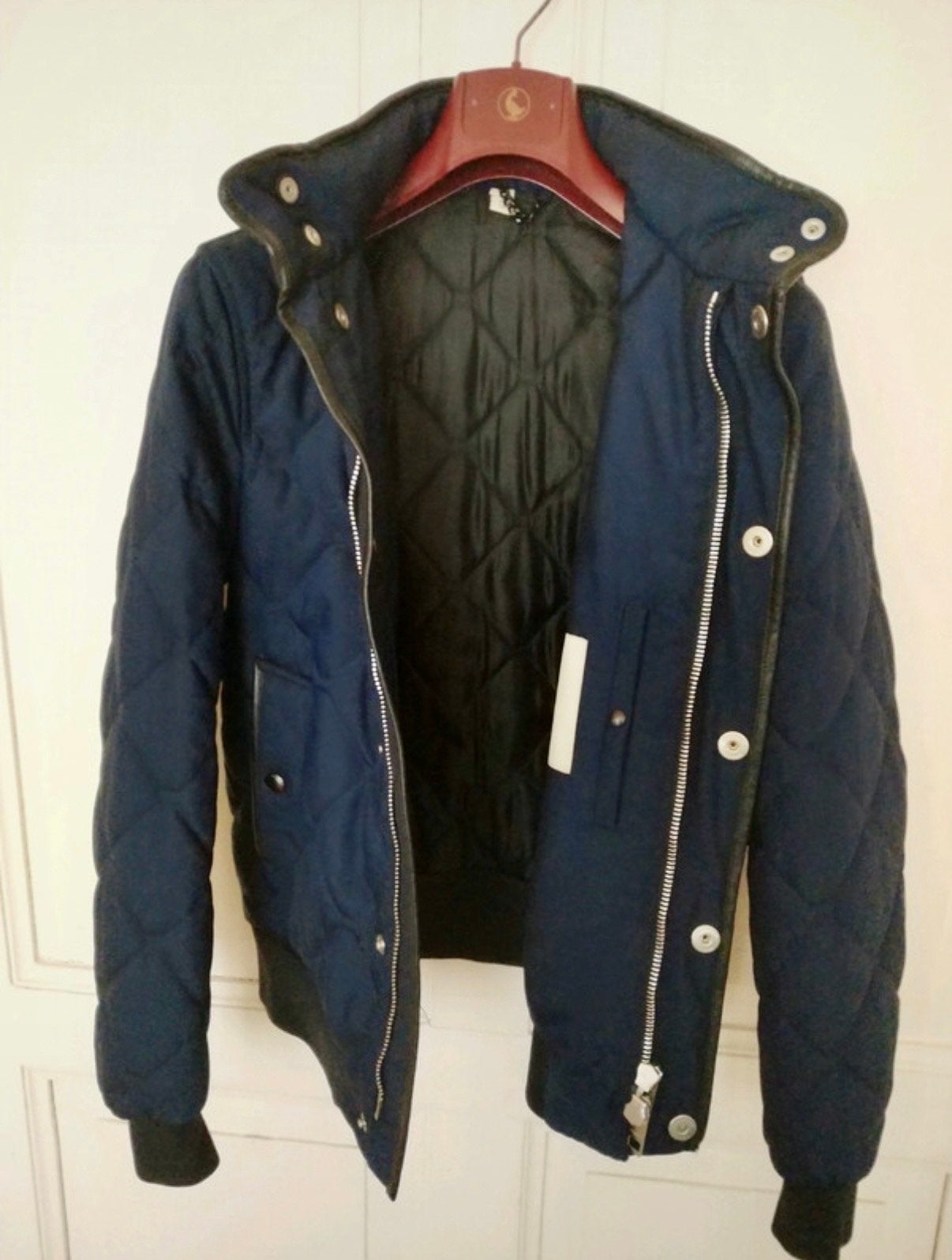 Burberry London Navy Gewatteerde Bomberjack, Ophalen of Verzenden, Zo goed als nieuw, Maat 46 (S) of kleiner, Blauw
