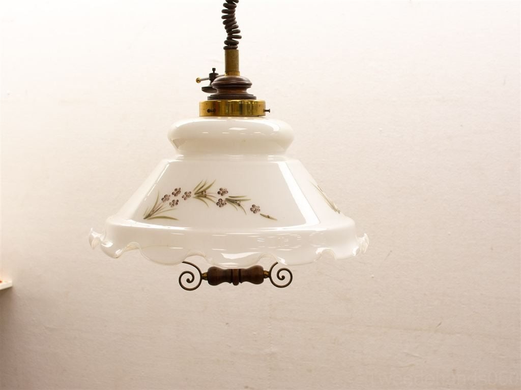 opaline lampenkap 28432, Huis en Inrichting, Lampen | Lampenkappen, Ophalen of Verzenden, Gebruikt, Groen, Rond