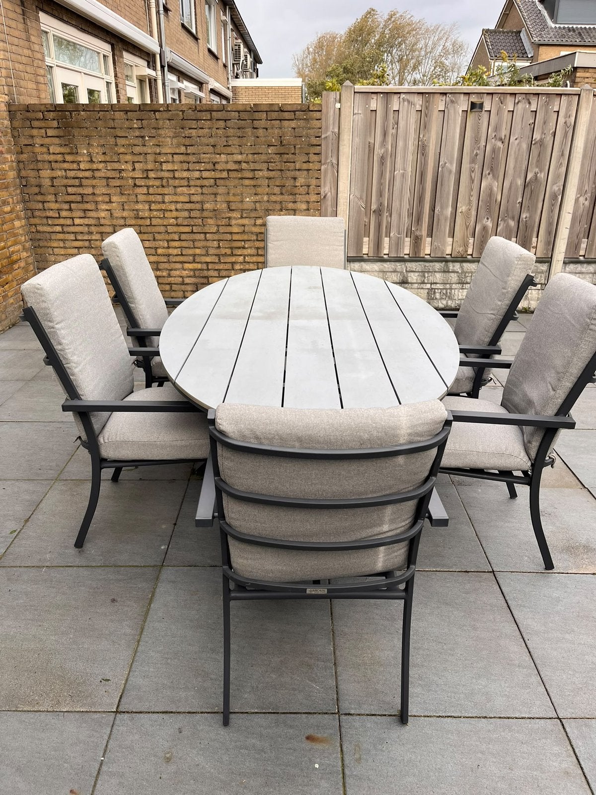 Tuintafel + 6 stoelen, Tuin en Terras, Ophalen of Verzenden, Zo goed als nieuw