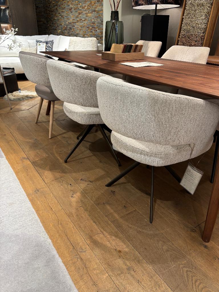 Malmo 2 stuks Eetkamerstoel met draaipoot memory zwart, Huis en Inrichting, Stoelen, Ophalen, Twee, Wit, Zo goed als nieuw